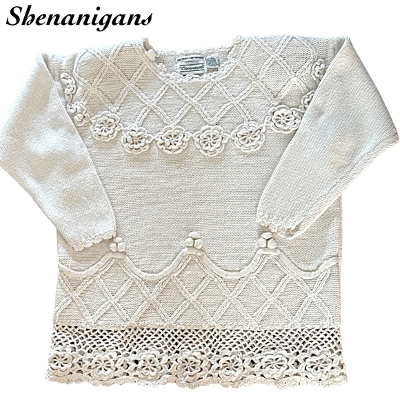 Shenanigans Knitted Pattern Pullover Sweater Size L - Picture 1 of 5